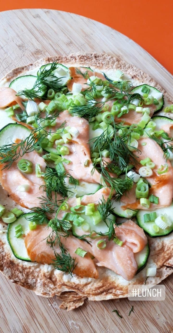 Wrap pizza met zalm