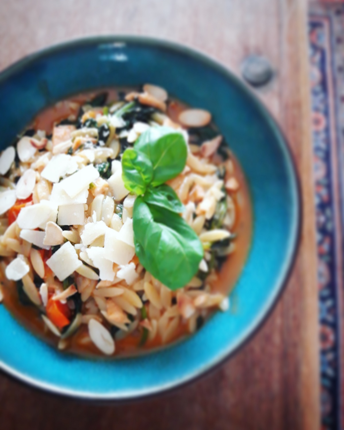 Orzo met spinazie & kerstomaat