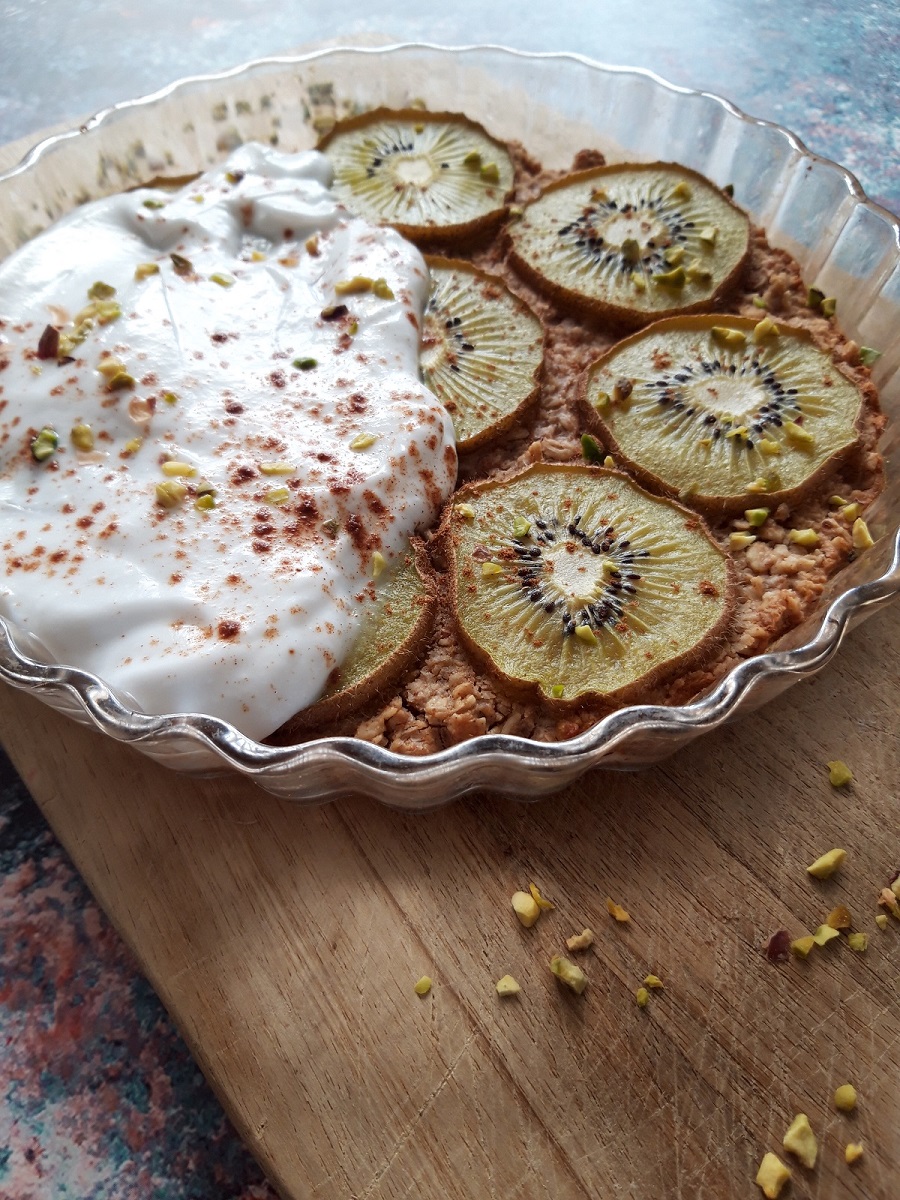 Havermout-taartje met kiwi & kokos