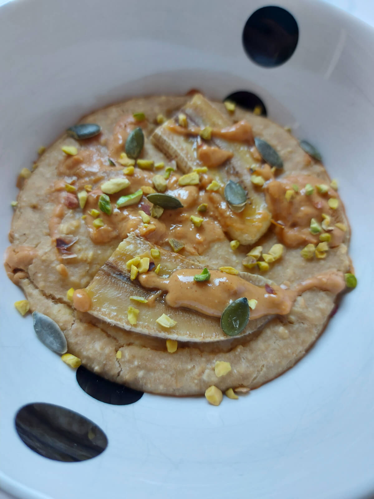 Banaan-pindakaas baked oats