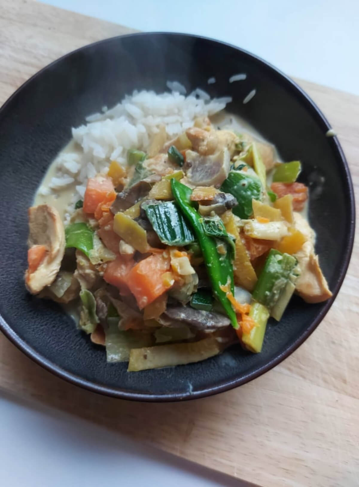 Verspakket curry met kip