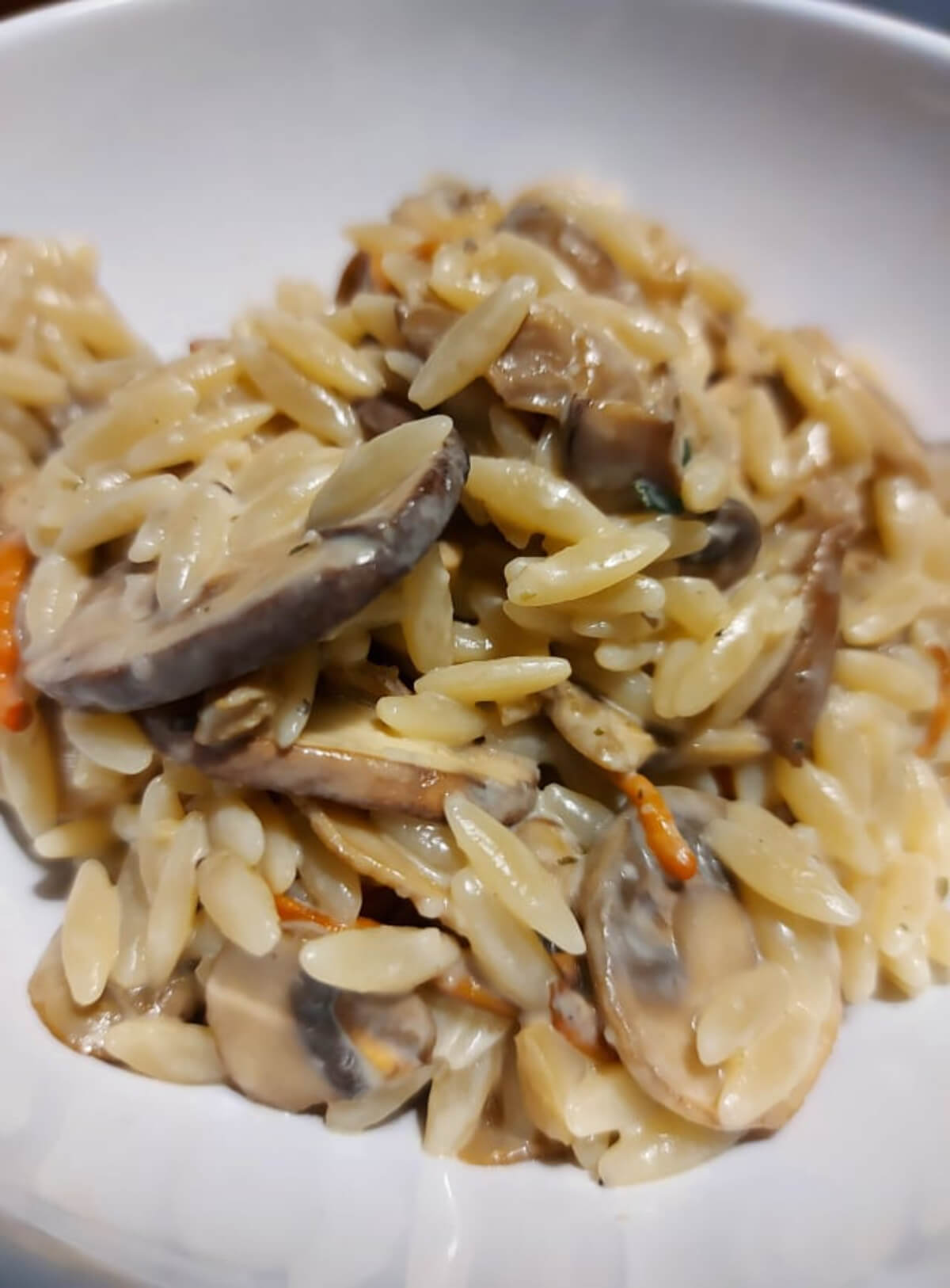 Romige orzo met paddestoelen