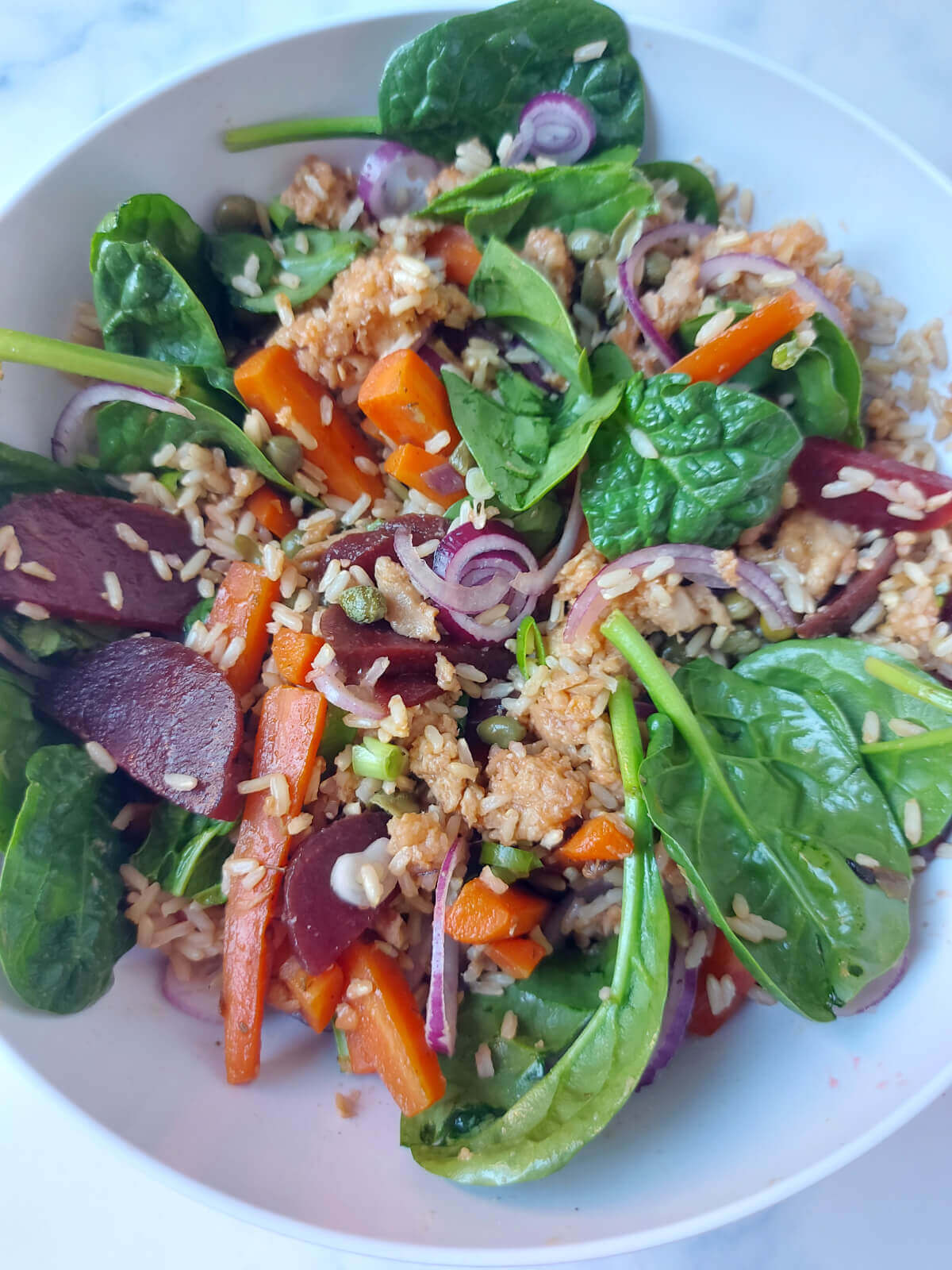Rijstsalade met visvrije tonijn