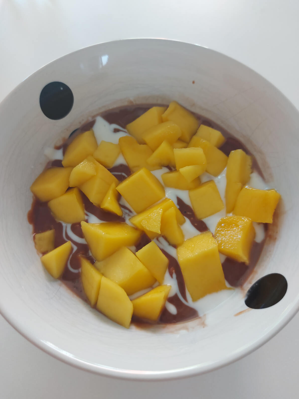 Dubbels chocolade havermout ontbijtje